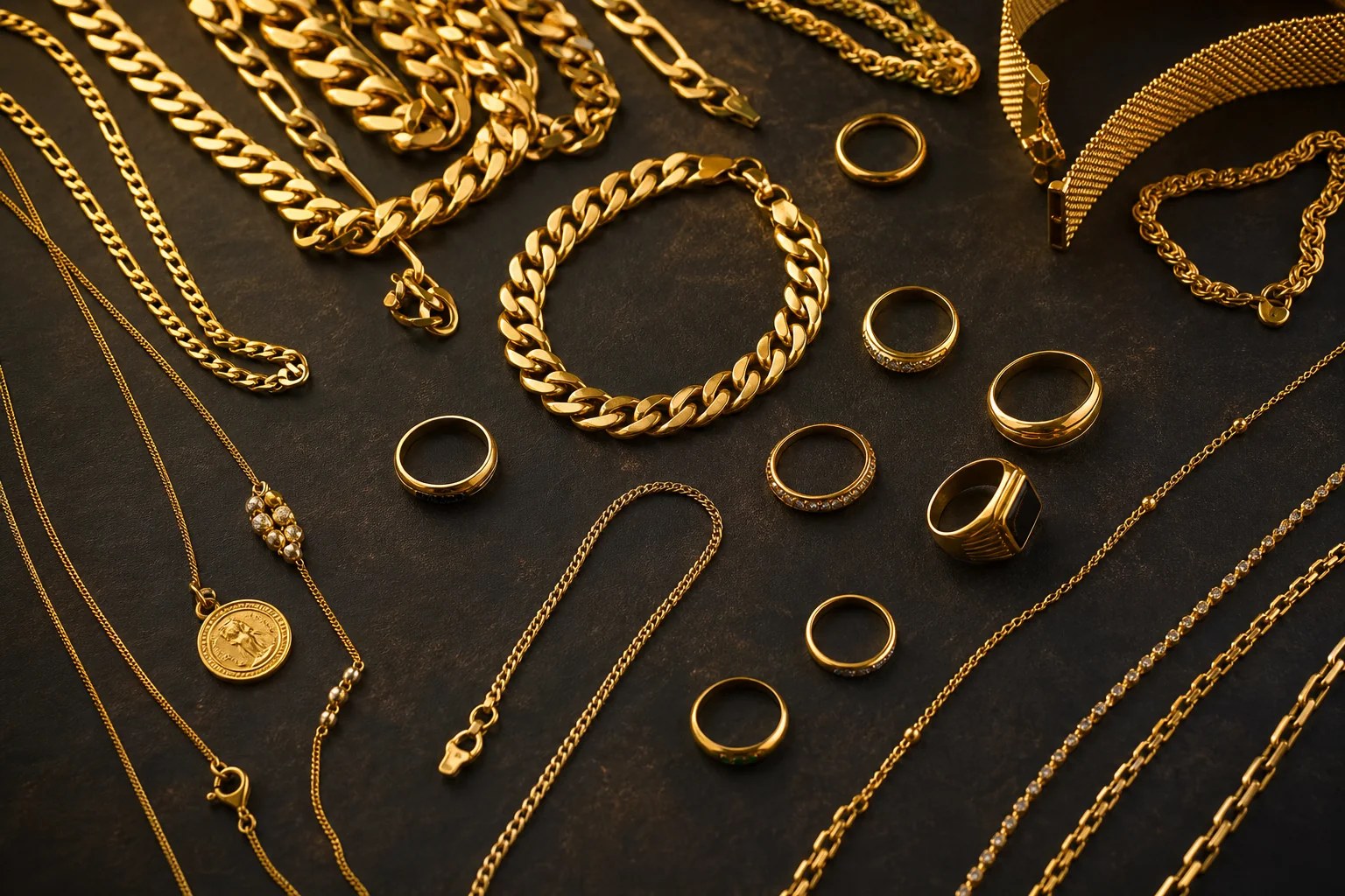 Gold jewelry ready to sell for cash