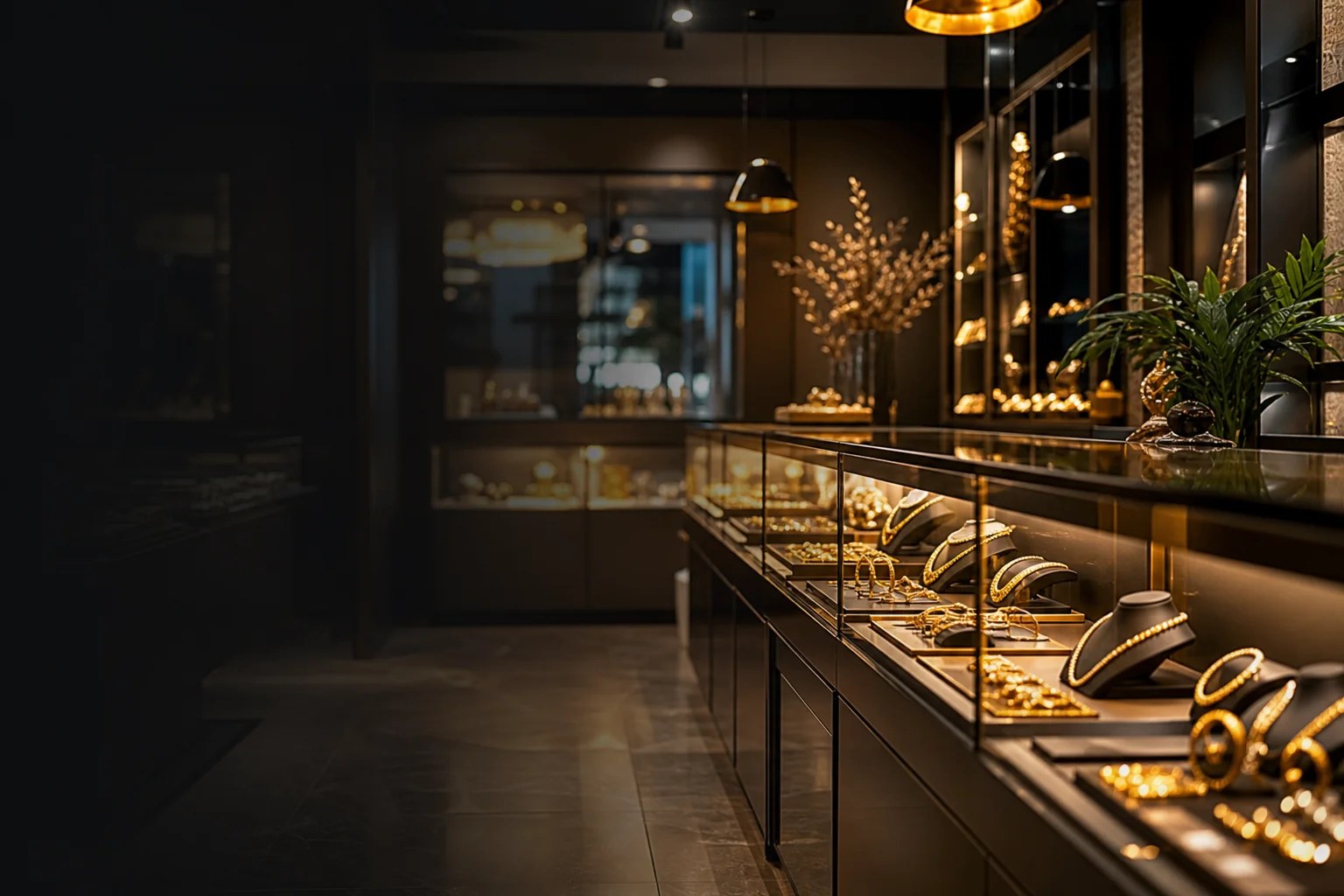 Jewelry store gold buyer shop interior